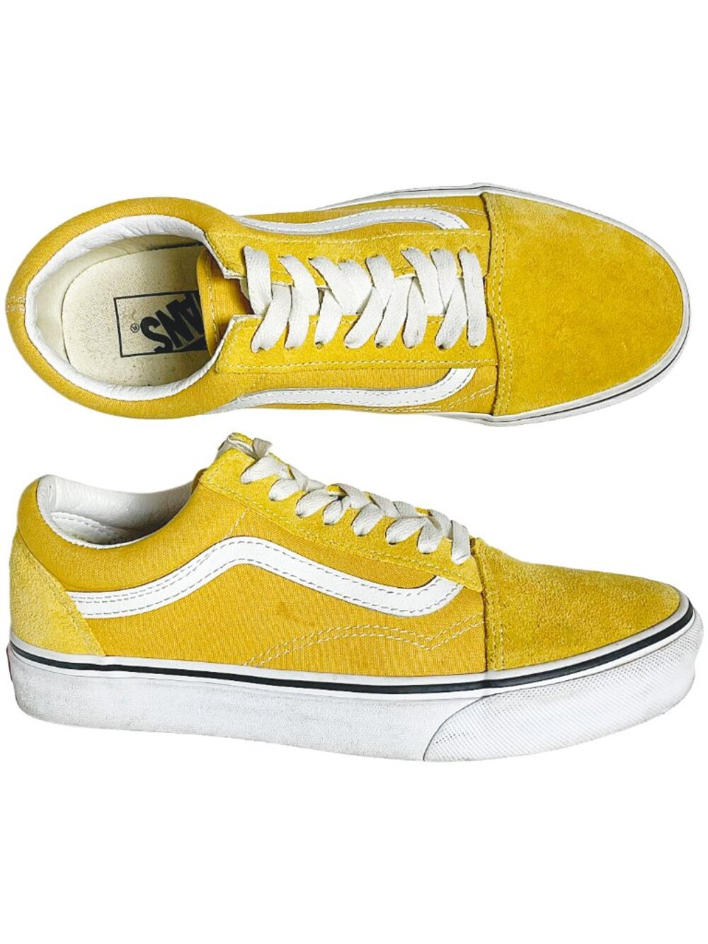 Vans Old Skool Golden Yellow White Sneakers Women 8.5 Men 7